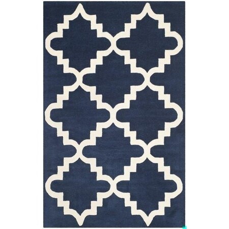 Safavieh 4 x 6 ft. Chatham Hand Tufted Small Rectangle Area RugDark Blue & Ivory CHT753C-4